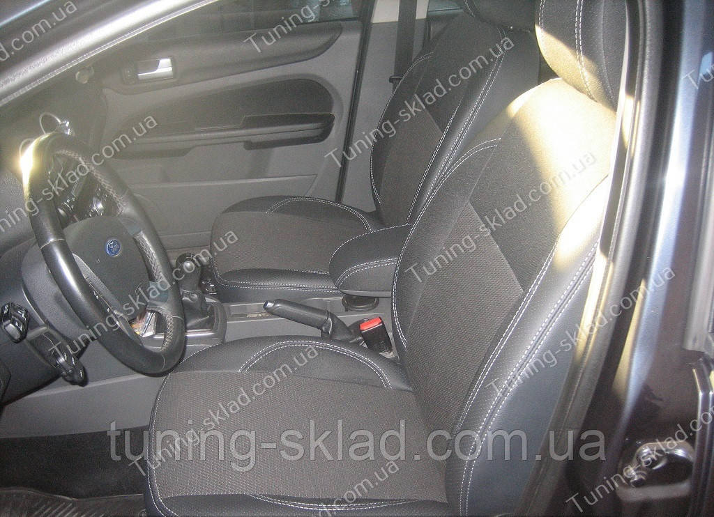Чохли на сидіння Форд Фокус 2 (чохли з екошкіри Ford Focus 2 стиль Premium), фото 1