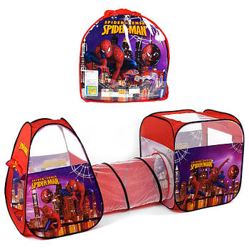 Дитячий ігровий намет з тунелем Супергерой Людина павук (270 х 92 х 92) 8015 SP (24/2) Червона