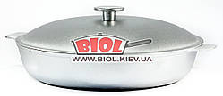 Сковорода алюмінієва 30 см рифлене дно, 2 алюмінієві ручки, кришка БІОЛ A301