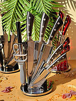Набор кухонных ножей с подставкой 9 предметов Edenberg EB-3619 B Набор ножей из нержавеющей стали на подставке