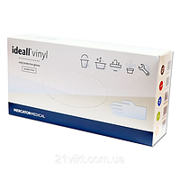 Перчатки Ideall Vinyl Виниловые неопудренные размер M 100 шт. прозрачные