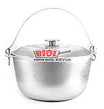 Казан алюмінієвий похідний 7 л ø28 см із кришкою, дужкою і чохлом БІОЛ K0701T, фото 2