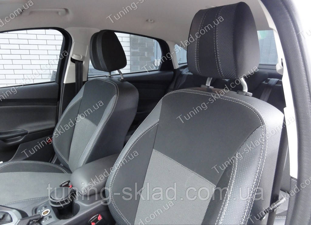 Чохли на сидіння Форд Фокус 3 (чохли з екошкіри Ford Focus 3 стиль Premium), фото 1