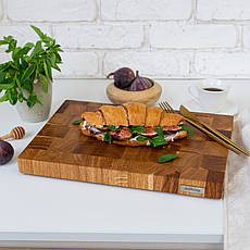 Кухонна торцева обробна дошка дуб 30х20 см велика на силіконових ніжках Lasco.Ukraine bewoody
