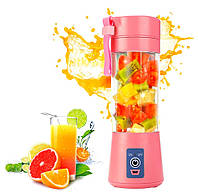 Портативный фитнес-блендер Juice Cup Smoothie Blender 2 ножа с аккумулятором Pink ЕХР