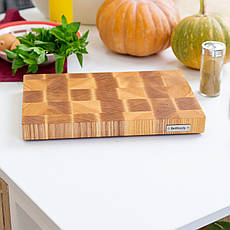 Кухонна торцева обробна дошка ясень 30х20 см велика на силіконових ніжках BeWoody