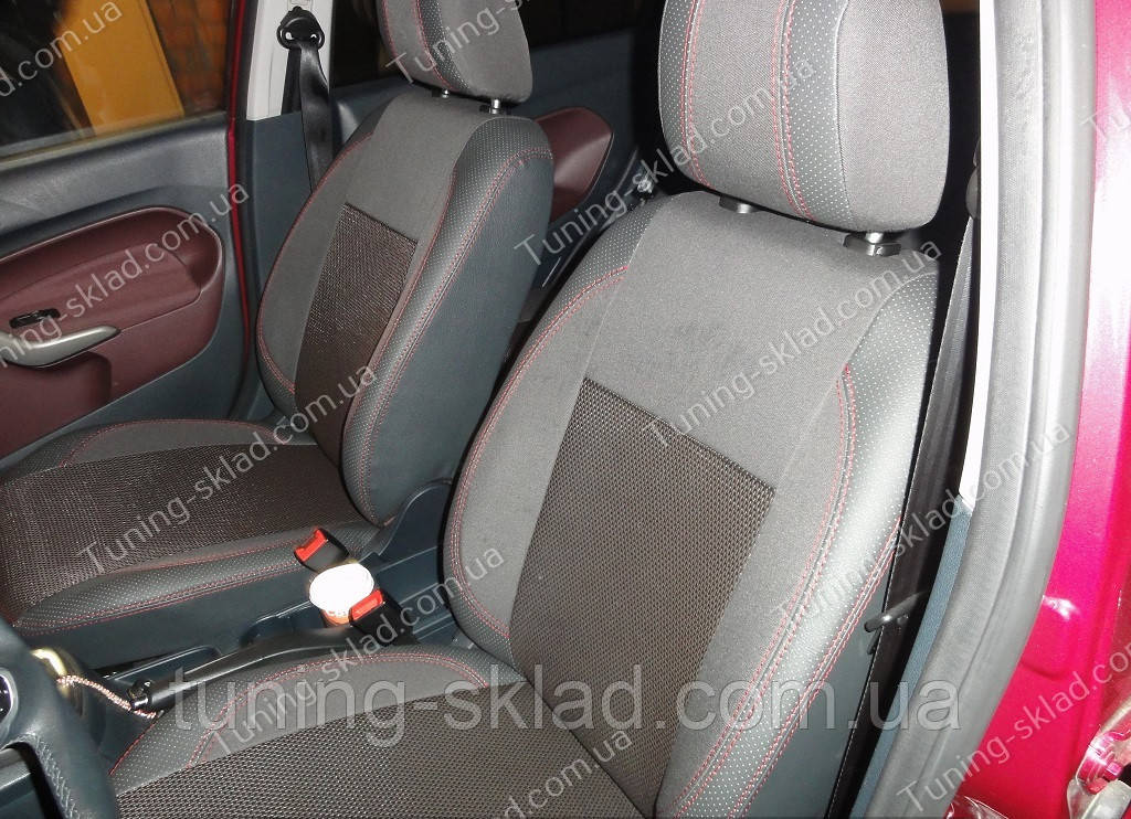 Чохли на сидіння Форд Фієста 7 (чохли з екошкіри Ford Fiesta 7 стиль Premium), фото 1