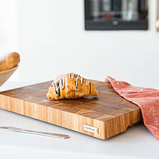 Подарунок Кухонна торцева обробна дошка дуб 40х30 см велика на силіконових ніжках bewoody