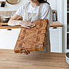 Кухонна торцева обробна дошка ясень 40х30 см велика на силіконових ніжках BeWoody, фото 4