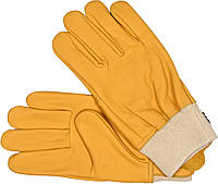 Перчатки рабочие пятипалые кожаные желтые YATO размер 10