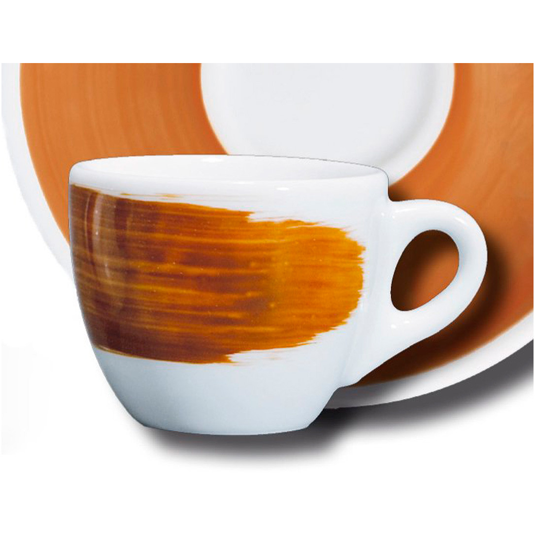 35122 Чашка cappuccino 180 мл Caramel "Verona Millecolori Hand Painted Brush stroke B with handle", фото 1