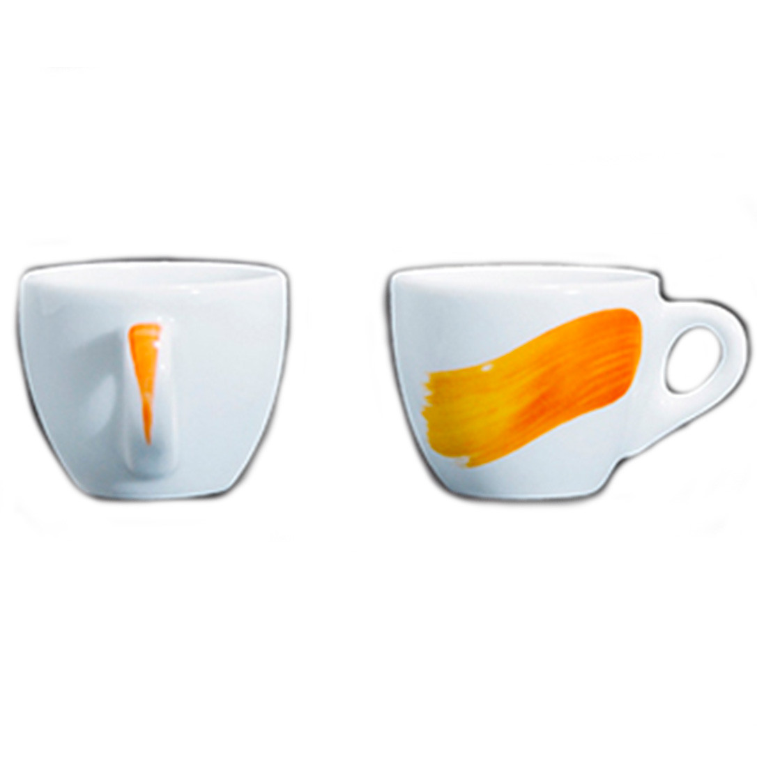 35191 Чашка cappuccino 180 мл Orange "Verona Millecolori Hand Painted Brush stroke A with handle", фото 1