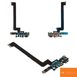 Шлейф для Xiaomi Mi4, конектора заряджання, мікрофона, з компонентами, з вібро, LTE-версія