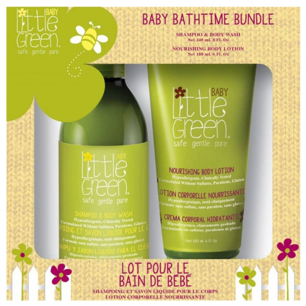 Little Green Набор для новорожденных: шампунь для волос и тела 240 мл + питательный лосьон 180 мл - фото 2 - id-p1638036607