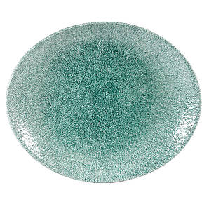 Блюдо овальне 31,7х25,5 см, серія Raku Jade Green