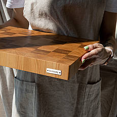 Кухонна торцева обробна дошка дуб ясень 50х40 см велика на силіконових ніжках BeWoody