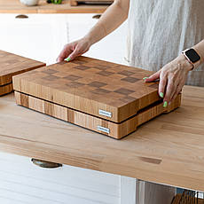 Кухонна торцева обробна дошка дуб ясень 60х40 см велика на силіконових ніжках BeWoody