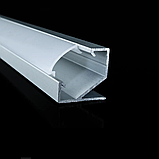 КОМПЛЕКТ!!! Профіль LED BIOM кутовий ЛПУ17 + розсіювач прозорий, (анодований алюміній + полікарбонат).палка 2 метра, ціна за метр, фото 4