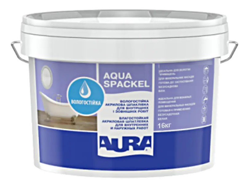 Aura Luxpro Aqua Spackel Вологостійка акрилова шпаклівка для внутрішніх і зовнішніх робіт