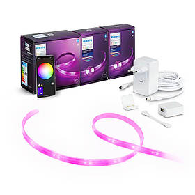 Розумна світлодіодна LED стрічка 4 метри Philips Hue Lightstrip Plus V4 Color, Bluetooth, Apple HomeKit (2+2 метри)