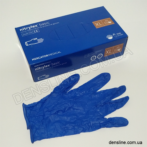 Перчатки нитриловые Nitrylex Basic 100шт/уп (Mercator Medical) (ID ...