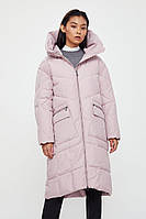 Длинная зимняя куртка с высоким воротником Finn Flare W20-32000-812 Down Fill светло-розовое M