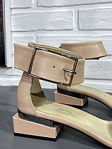 Босоножки с широкой пряжкой Magnolya 2878 36 Темно-бежевый кожа, фото 3