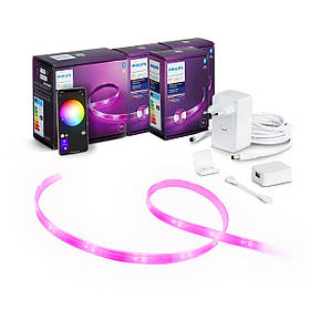 Розумна світлодіодна LED стрічка 5 метрів Philips Hue Lightstrip Plus V4 White and Color, Bluetooth, Apple HomeKit (2+3 метри)