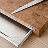 Кухонна торцева обробна дошка дуб з гастроємкістю 40х30 см велика на силіконових ніжках BeWoody, фото 7