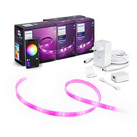 Розумна світлодіодна LED стрічка 6 метрів Philips Hue Lightstrip Plus V4 White and Color, Bluetooth, Apple HomeKit (2+4 метри)