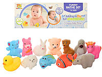 Игрушки-пищалки Животные 241 детские резиновые набор для ванной купания игрушки для малышей 12 шт.