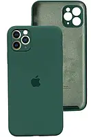 Чохол Silicone Case Full camera для iPhone 12/12Pro darck green