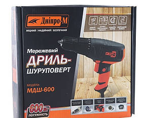 Дніпро-М Мережева дриль-шуруповерт МДШ-600, 600 Вт, 1-швидкісна, фото 2