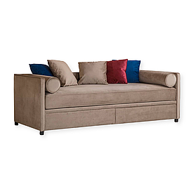 Диван дитячий MeBelle DORRIE 90х190 см з ящиками для речей, бежевий, пісочний велюр