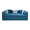 Дитячий диван для хлопчика MeBelle DORRIE 90х190 з висувними ящиками, синій, блакитний велюр, рогожка, фото 2