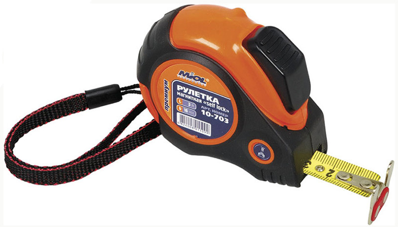 10-703 Рулетка 3м магнітна self lock прогумов. з двосторон. стрічкою PREMIUM