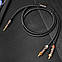 Звуковий кабель 2 RCA - AUX 3.5m miniJack бавовняна оплітка 1 метр, фото 2