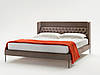Ліжко двоспальне м'яке узголів'я каретна стяжка MeBelle TARIKO 180х200, бежевий коричневий велюр, ар-деко, фото 6