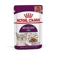 Вологий корм для дорослих котів ROYAL CANIN SENSORY FEEL GRAVY шматочки у соусі 85г, стимулює відчуття корму