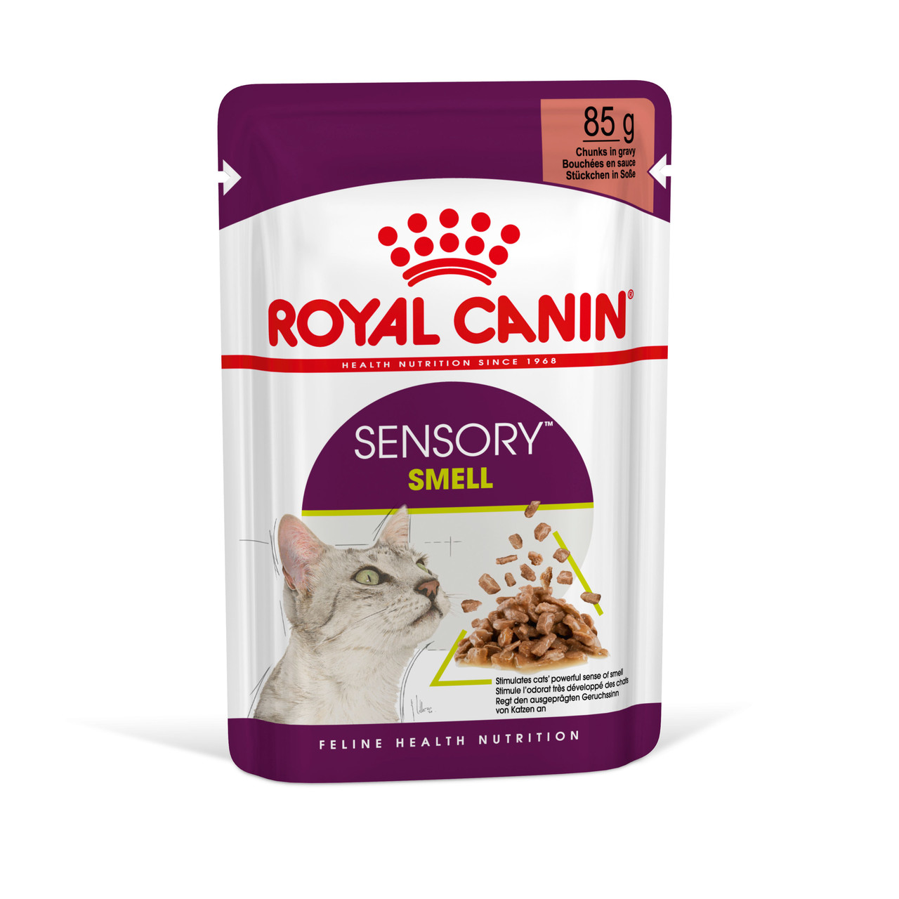 Вологий корм для дорослих котів ROYAL CANIN SENSORY SMELL GRAVY 0.085 кг, cтимулює нюхові рецептори, фото 1
