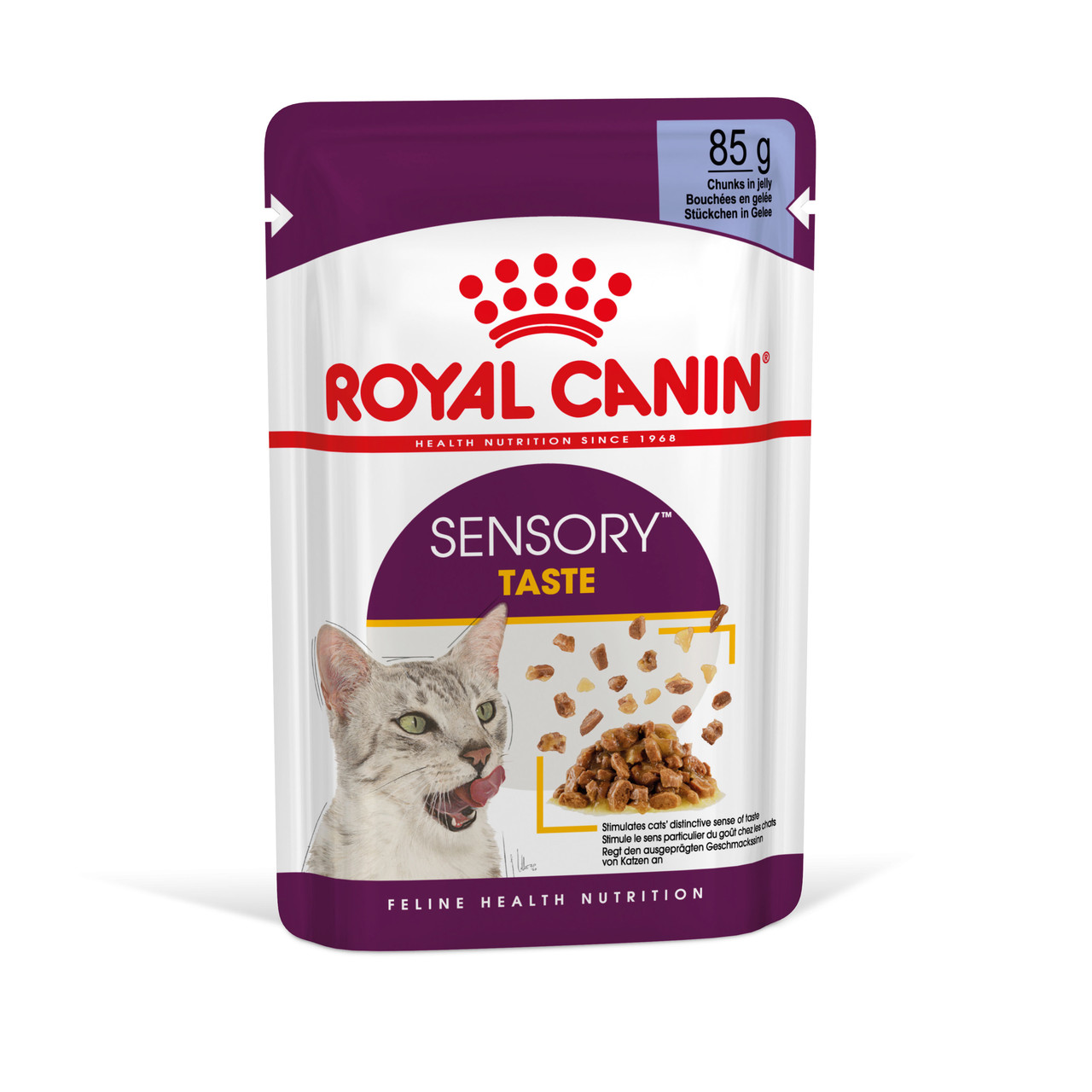 Вологий корм для дорослих котів ROYAL CANIN SENSORY TASTE JELLY 0.085 кг, шматочки у желе, cтимулює смак