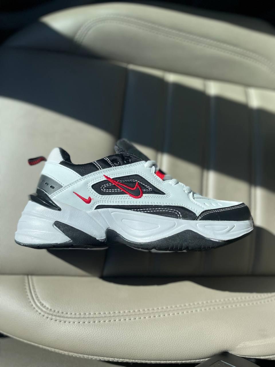 Чоловічі кросівки Nike M2K (білі з чорним і червоним) спортивні кроси демісезон Ar99382 top, фото 1
