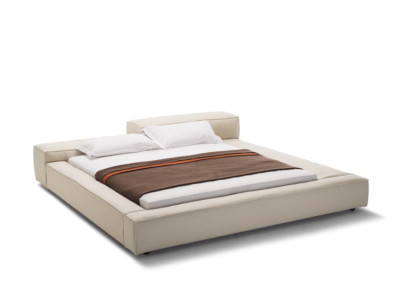 М'яке ліжко-подіум MeBelle MODE-2 160х 190 см бежева, молочна рогожка, модерн, мінімалізм, ар-деко