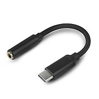 Перехідник USB type C - AUX 3.5 мм 0.1 оплетка аналоговий чіп
