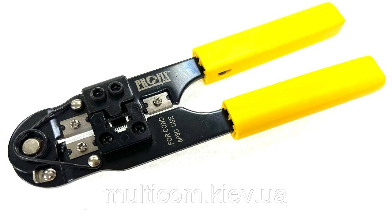 12-03-013PF. Інструмент обтискний для роз'ємів 8р8с (RJ-45), ProFix, НТ-210C, фото 1
