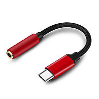 Переходник USB type C - AUX 3.5 мм 0.1м оплетка цифровой чип