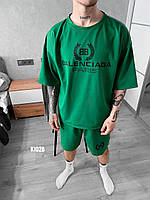 Мужской комплект футболка и шорты с надписью (зеленый) sK102b классный качественный летний стильный топ