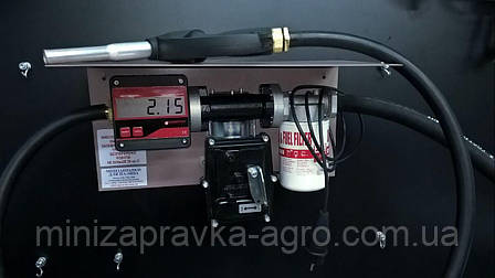 Міні АЗС 12В 50л/хв для перекачування бензину з насосом ЕХ50 PIUSI (Італія) і електронним лічильником MGE-110, фото 2