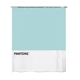 Шторка для ванної та душу Balvi PANTONE, фіранка для ванни 181х200 см, Блакитний з білим