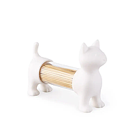 Оригинальная емкость для соли, перца или зубочисток Balvi в форме кошки, Белый